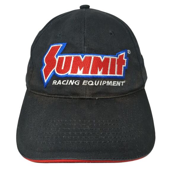 Summit Racing Equipment U.S. Flag Strapback Baseball Cap Black One Size 6 Panel - Picture 1 of 8